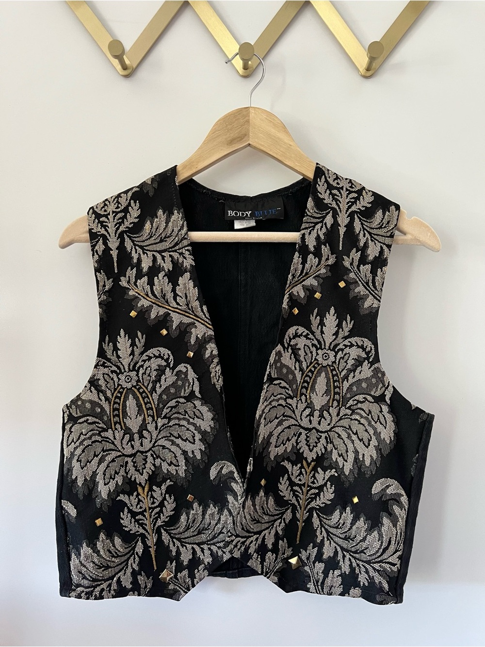 Dark Vintage Embroidered Embellished Vest